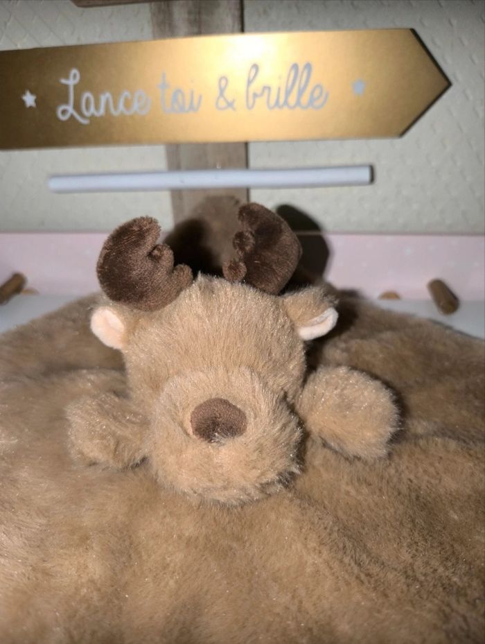 Doudou cerf renne tex baby nez marron - photo numéro 3