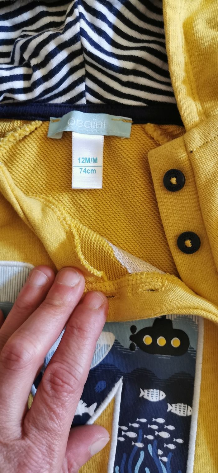 2 Pulls Bébé Garçon Neufs Obaïbi Taille 12 Mois - photo numéro 8