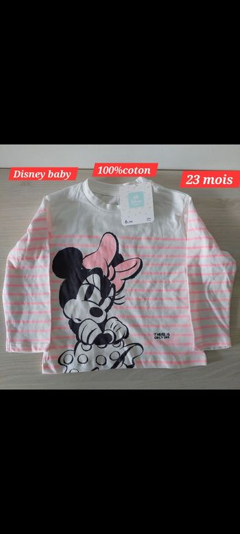 Haut Minnie à rayures fille 24mois 