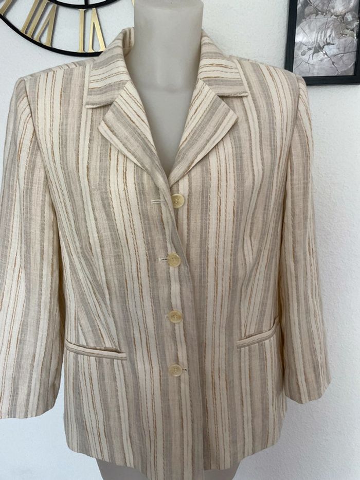 Veste rayures en lin vintage - photo numéro 2