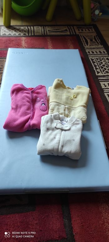 Lot 3 grenouillères polaire La redoute 3 mois