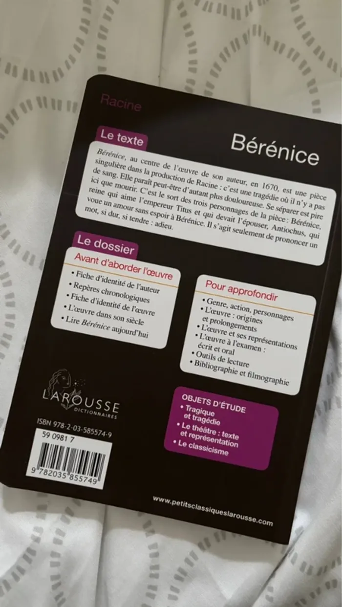 Bérénice de Racine - livre de poche - bac - photo numéro 2