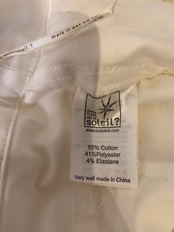 Superbe pantalon neuf blanc effet brillant Mais il est où le soleil taille 40 - photo numéro 7