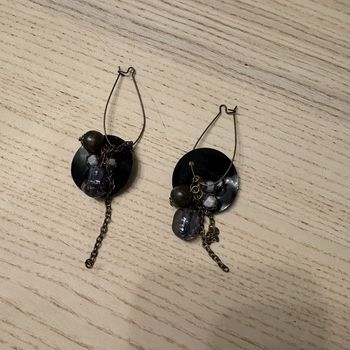 Boucles d’oreilles • noir & violet 🌿