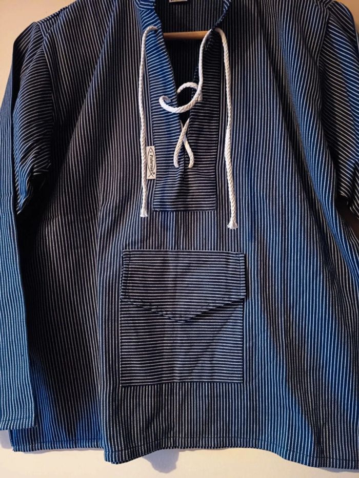 Marinière unisex.petite rayures blanches et bleu marine marque sima taille 158/164. Neuf. - photo numéro 2