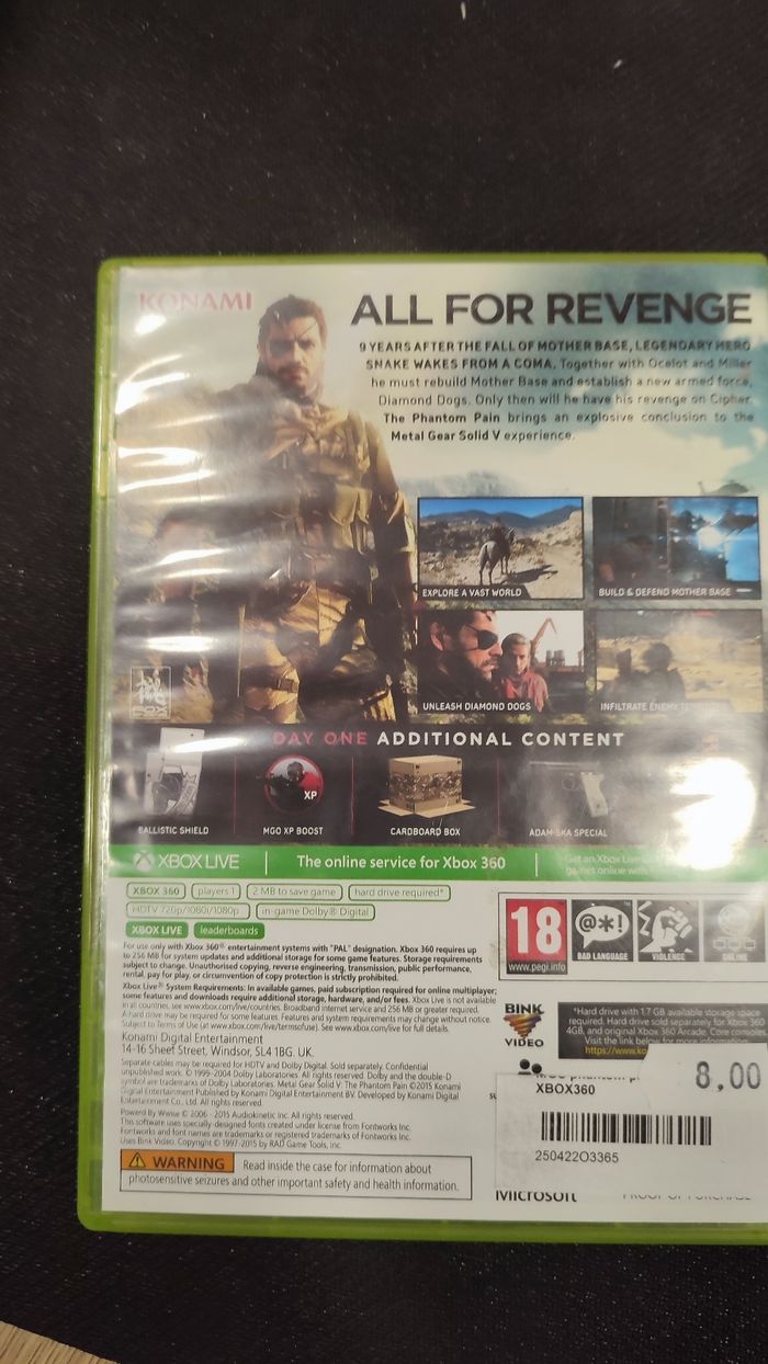 Métal Gear solid V the phantom pain Xbox 360 - photo numéro 3