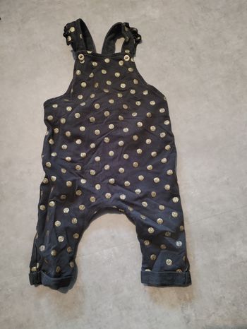 Salopette à pois dorés