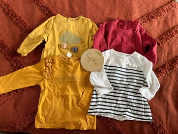 Lot de 4 t-shirt 6 mois manches longues
