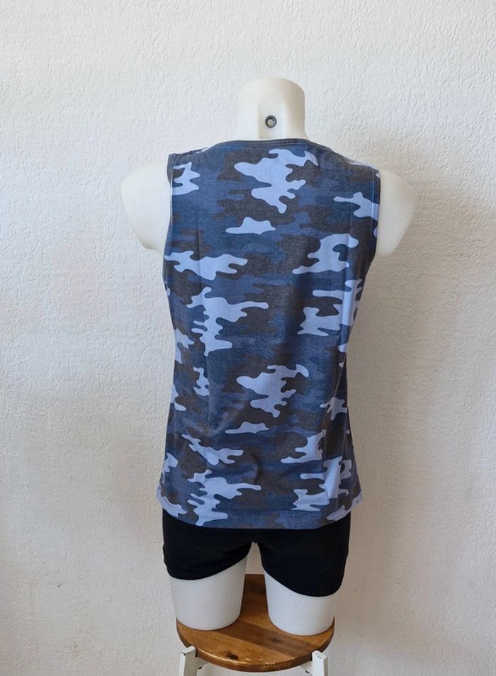 🧡 Débardeur bleu camouflage pour femme taille M - photo numéro 5