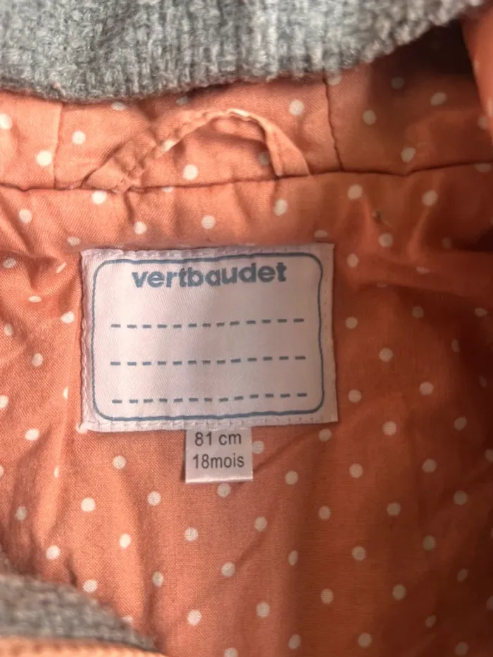 Manteau doublé boutonnage vertbaudet 18 mois - photo numéro 2