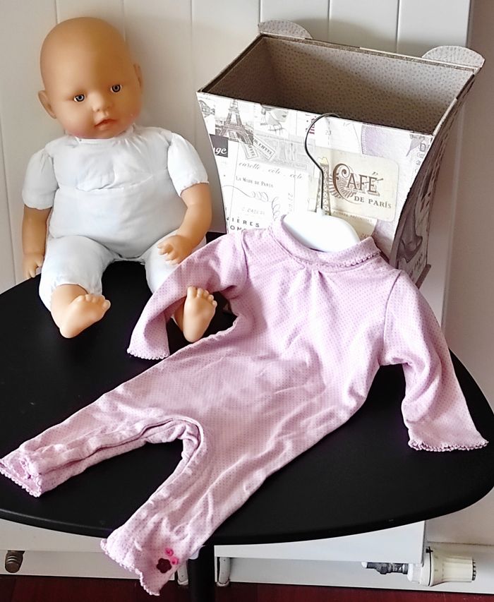 Combinaison bébé 3 mois col roulé en coton