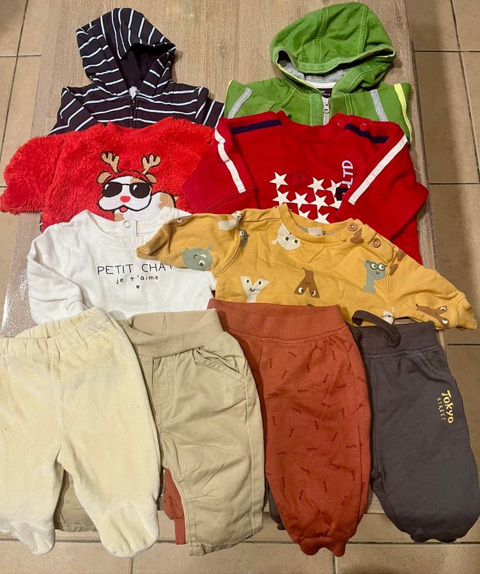 Lot de 10 vêtements hiver garçon 3 mois