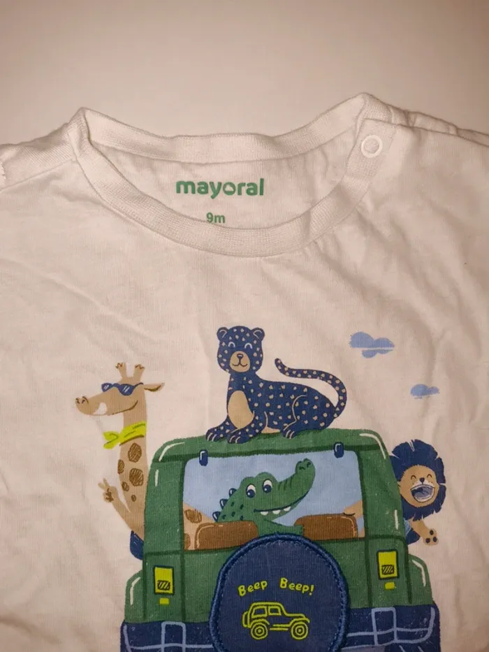 T-shirt 9 mois neuf sans étiquette très bonne marque mayoral - photo numéro 4