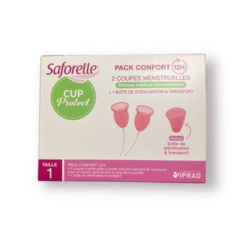 NEUF Saforelle pack de 2 coupes menstruelles Taille 1