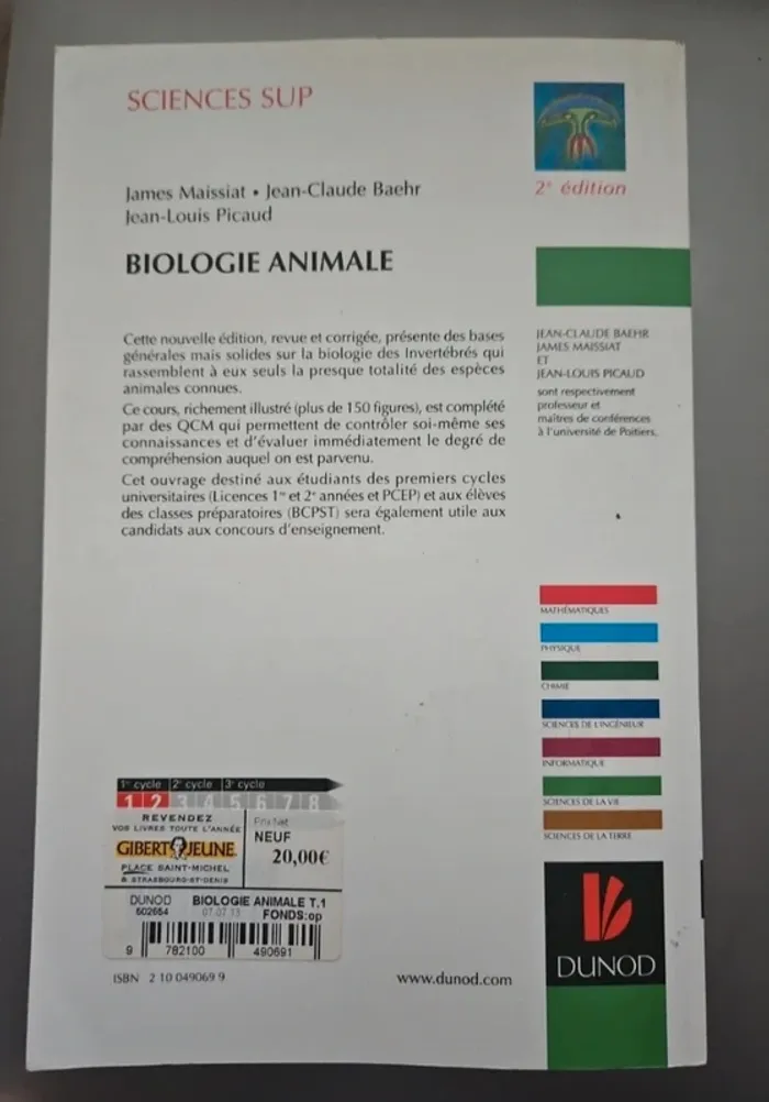 Livre Biologie animale Invertébrés - photo numéro 2