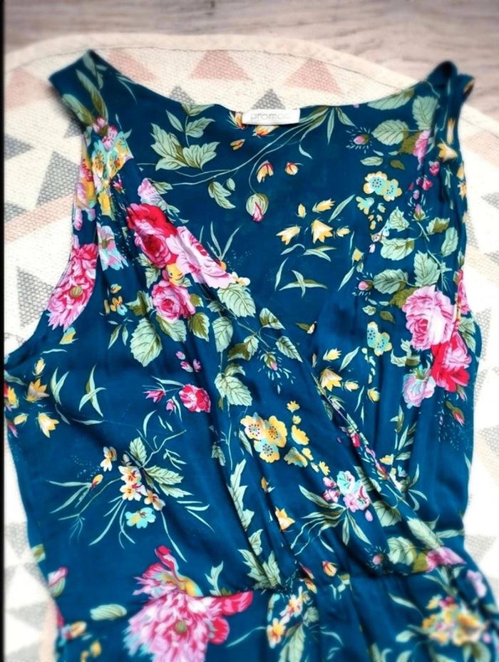 Robe Promod  - Bleue fleurie  -  38  -  Excellent état - photo numéro 6