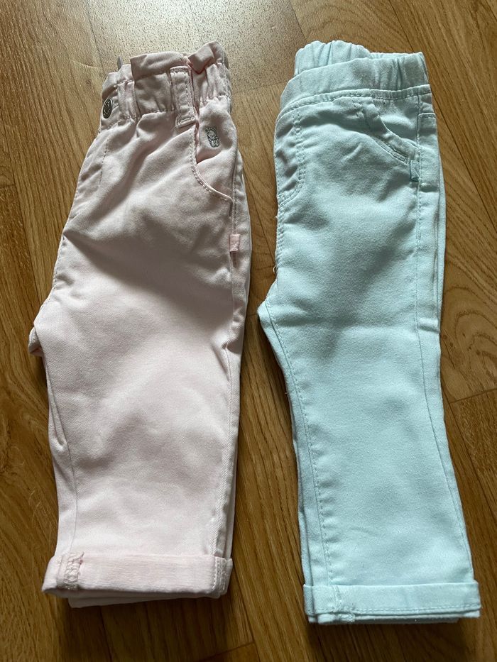 Lot 2 pantalons bébé fille