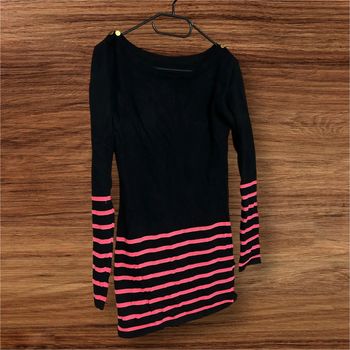 Haut manches longues rayé noir/rose