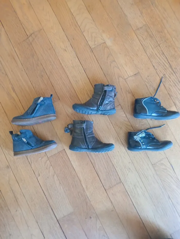 Lot 3 bottines cuir fille pointure 22 Shoopom / FR/ Aster - photo numéro 14