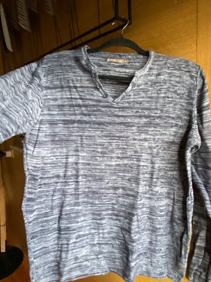 👕 Haut homme G-Man by Gémo – Taille M – Bleu chiné - photo numéro 4