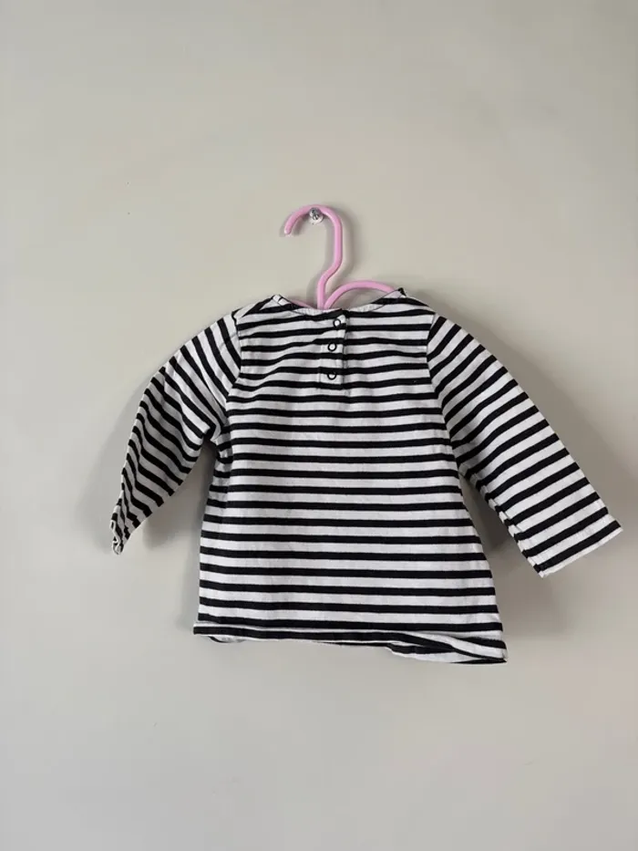 👚 haut manche longue - bébé fille / 6 mois - 68 cm - tape à l’œil - bon état - 109% coton - photo numéro 6