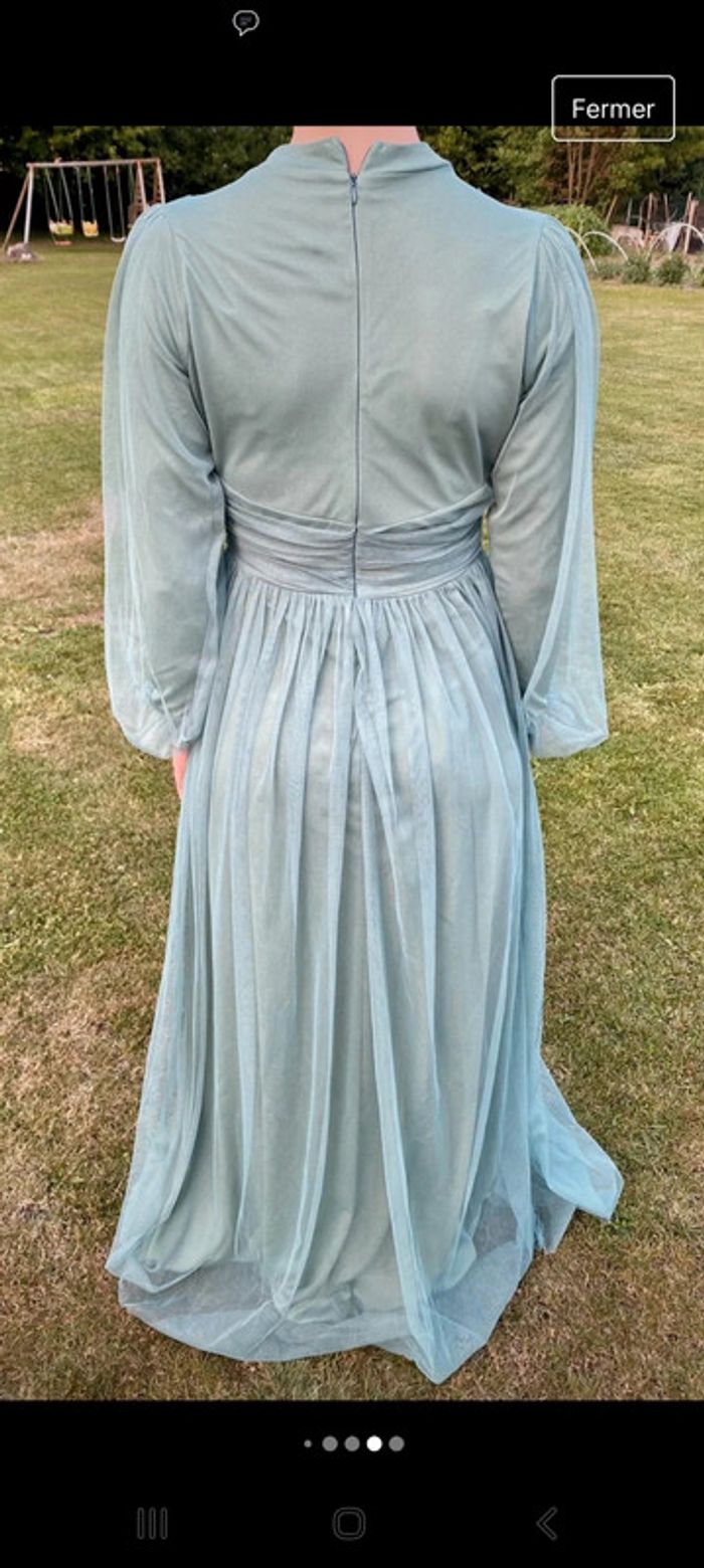 Robe cérémonie mariage vert clair strass T38 - photo numéro 5