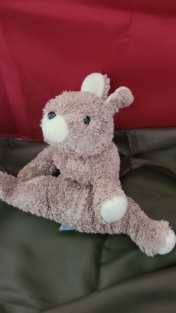 Doudou peluche Lapin beige blanc 20 cm Nounours