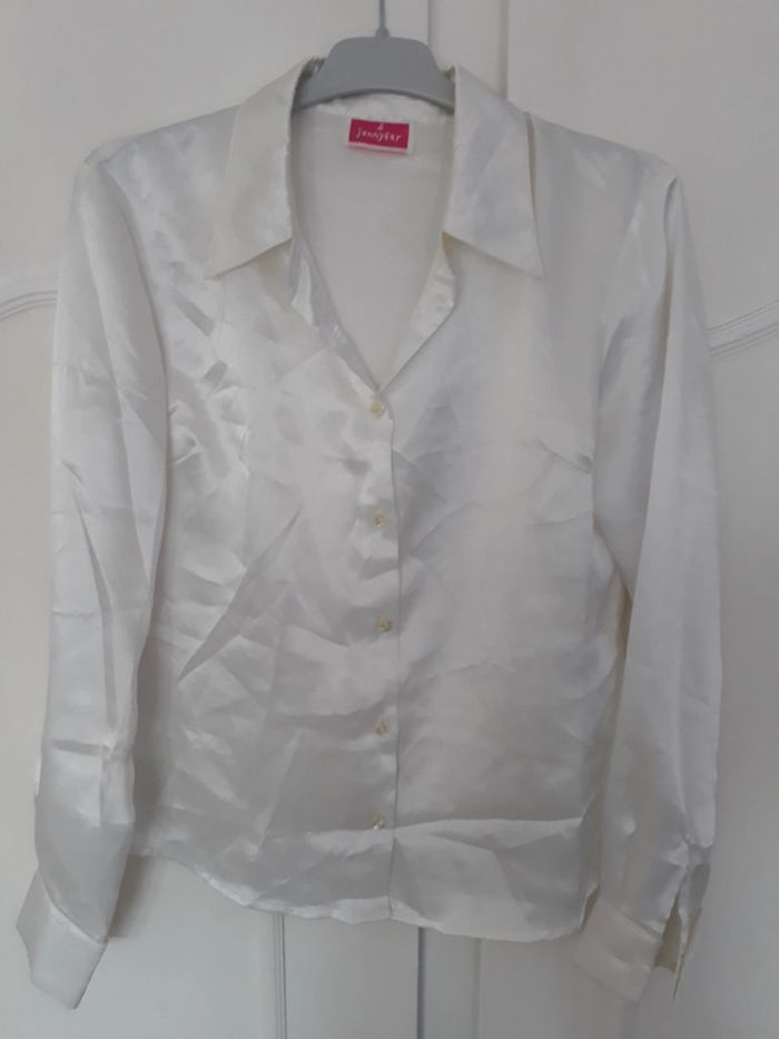 Chemise blanche satin Jennyfer