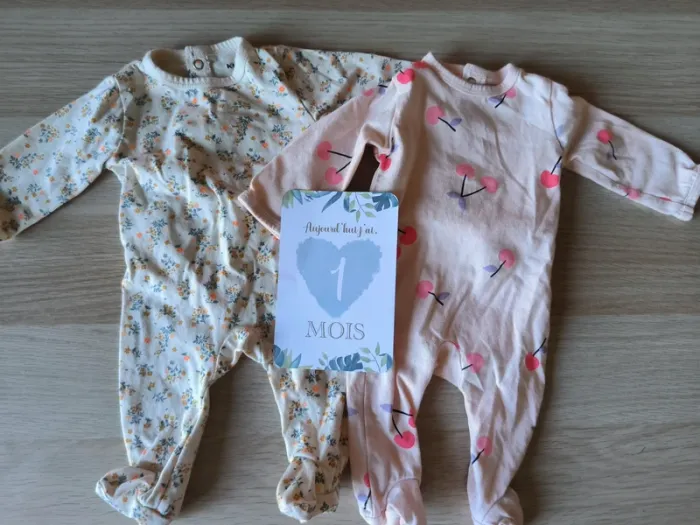 Lot pyjamas coton, 1 mois