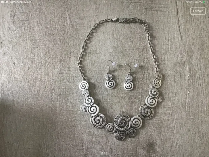 Ensemble original bijoux argentés