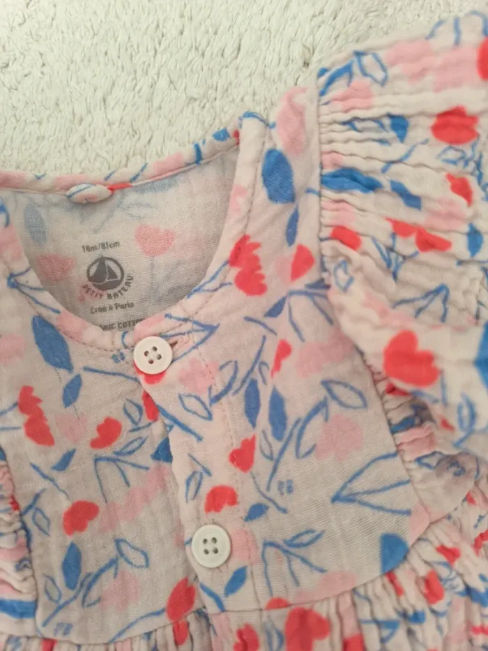 👗 Robe Petit Bateau + bloomer assorti – 18 mois - photo numéro 2