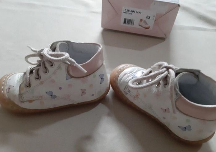 Bottines des premiers pas cuir fille - papillons - bellamy - pointure 22 - photo numéro 3
