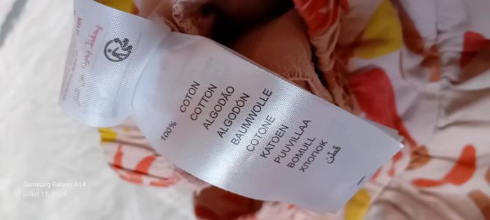 Jupe courte à volants motif feuillage corail fille 8 ans vert baudet - photo numéro 9