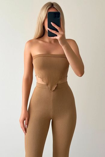 🩷 Enssemble top bandeau + pantalon évasé Shein taille Xs.