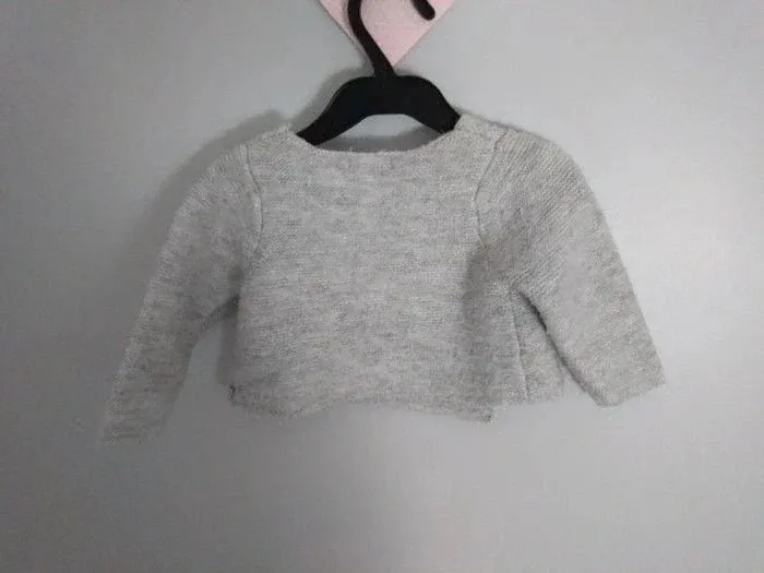 Gilet brassière fille boléro gris argenté Obaïbi 9 mois - photo numéro 3