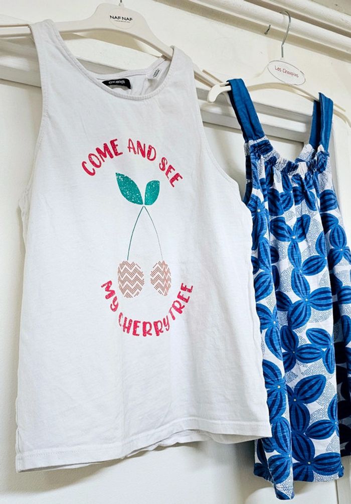 2 Tee-shirt Debardeurs 100% Coton Okaïdi Taille 12 ans - photo numéro 2