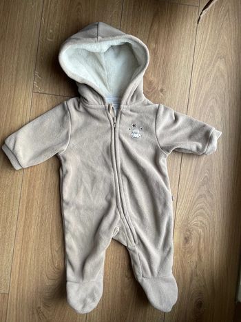 Combinaison hiver pilote barboteuse avec capuche molletonné 3 mois mixte