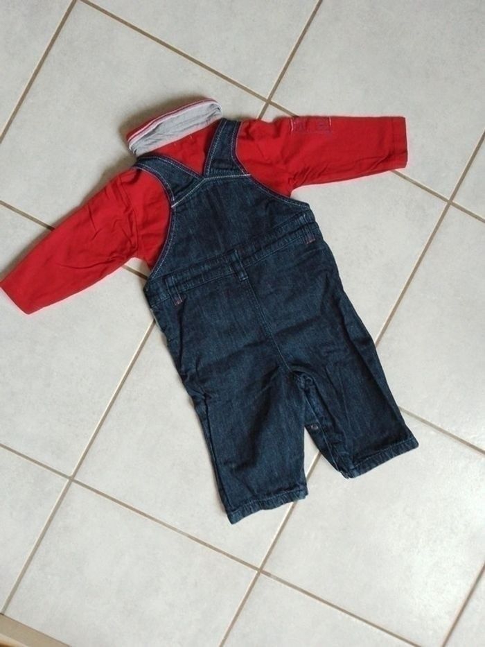 Ensemble salopette polo garçon Coudémail 9 mois - photo numéro 2