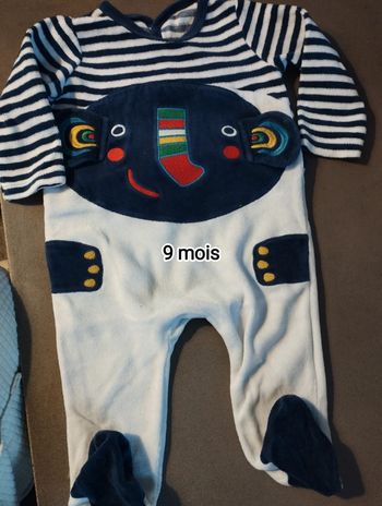 Pyjama velours DPAM 9 mois