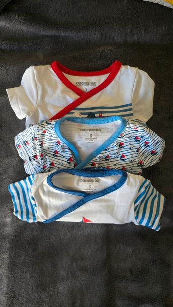 Lot de 3 bodies 6mois Orchestra
