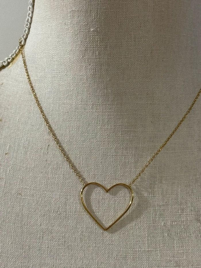 Collier réglable acier inoxydable or cœur fin xl - photo numéro 4
