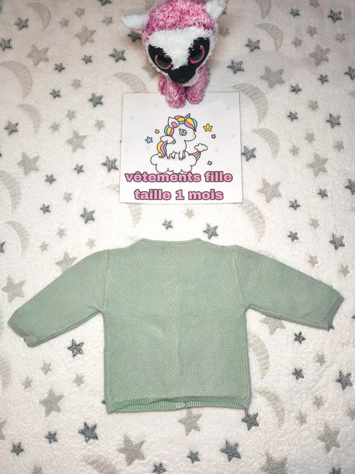 Gilet fille Kiabi - naissance - vert - très bon état - photo numéro 4