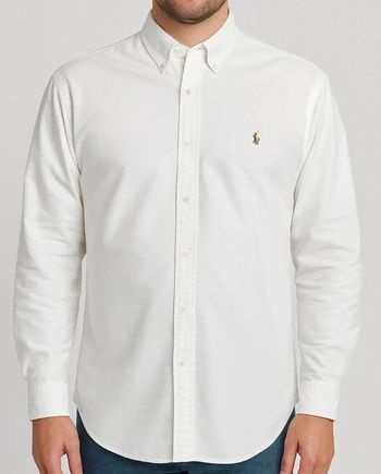 Chemise Ralph Lauren Blanche XXL– Coton Premium, Logo Brodé, Vintage Y2K