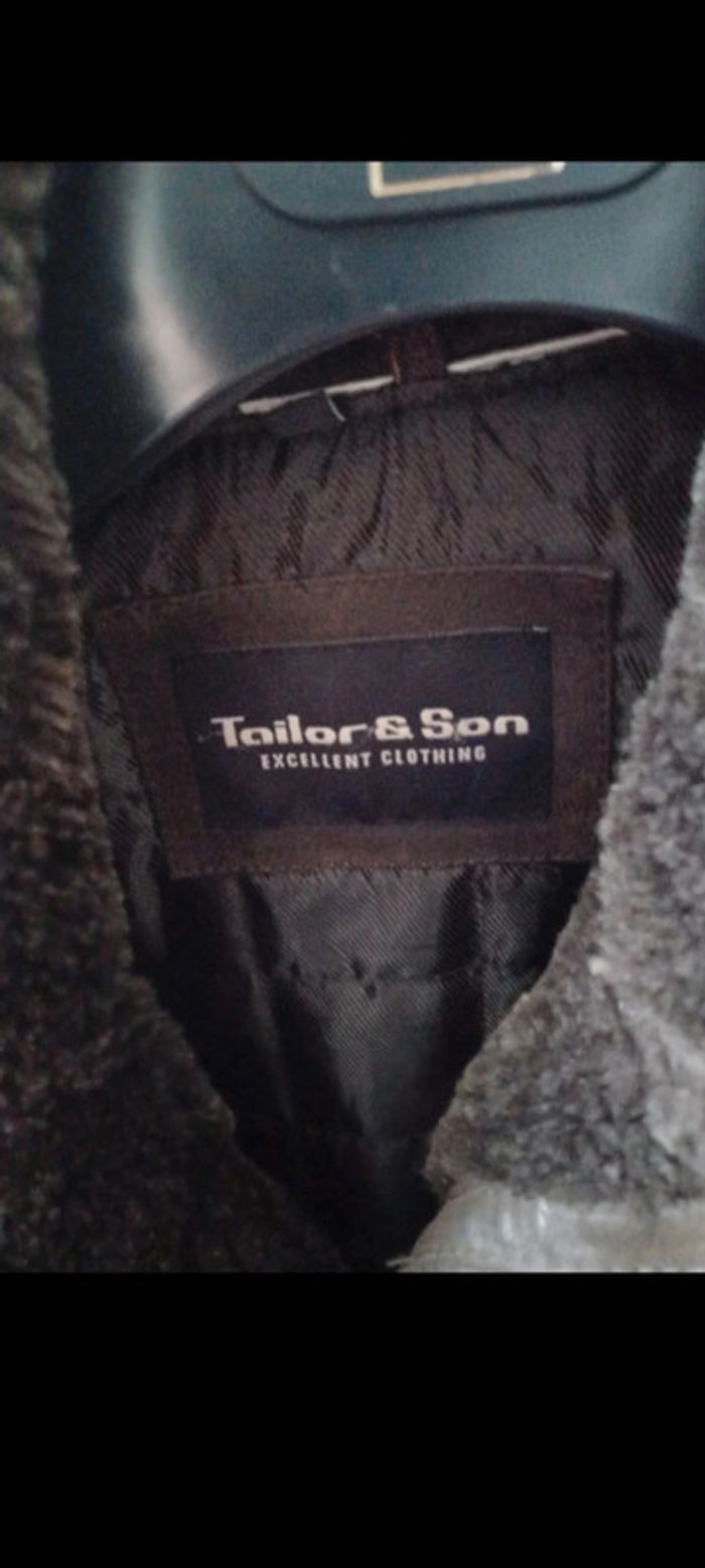 Très belle veste en croûte de cuir tailor & son taille L - photo numéro 4