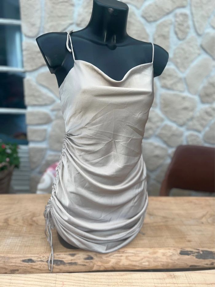 Robe d’été mango femme taille S beige satinée neuve soirée sexy avec étiquette 36 été - photo numéro 7