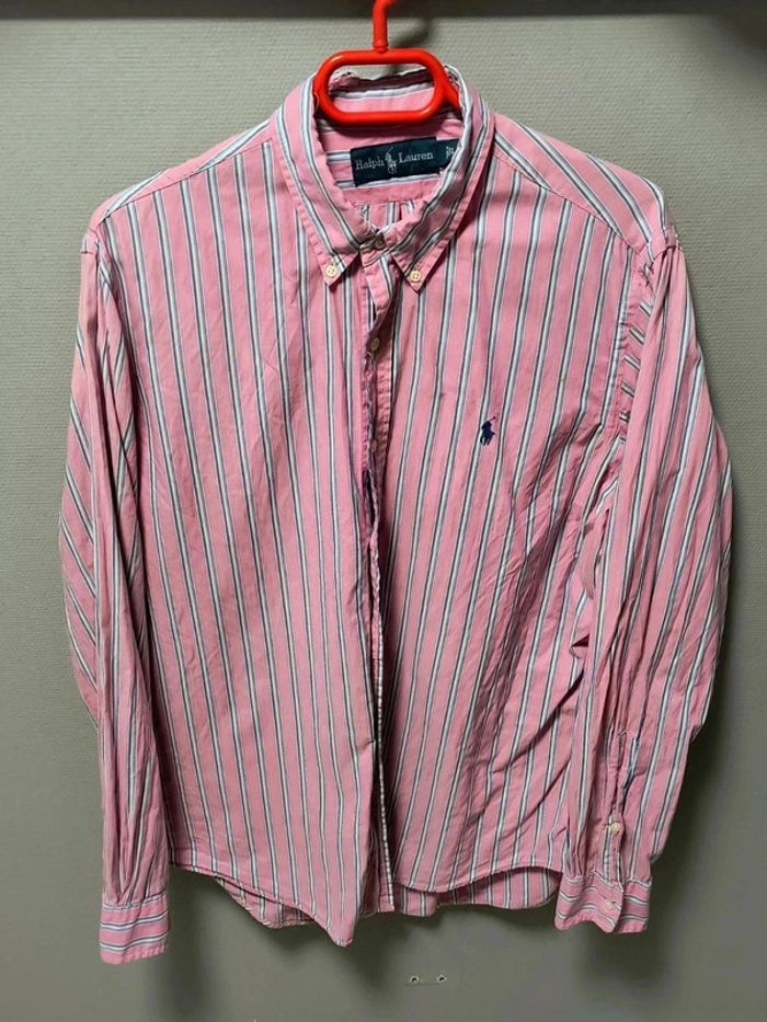 Chemise Ralph Lauren rayée rose vintage Y2K – Élégance intemporelle - photo numéro 8