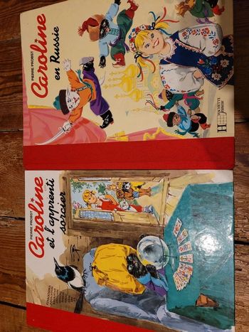 Livres Caroline en Russie + Caroline et l'Apprenti Sorcier Magicien collection rouge Pierre Probst