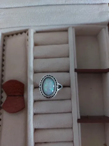 Bague fantaisie pierre imitation blanc