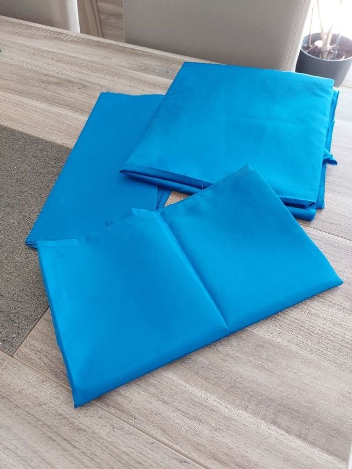 Lot 3 coupes tissu taffetas bleu nuit