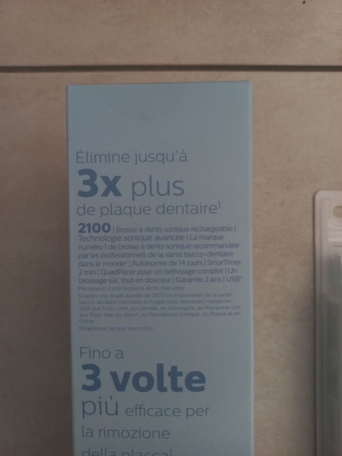 Philips Brosse à dents électrique Sonicare 2100 Series HX3651/11 + 2 recharges- Neuve - photo numéro 8